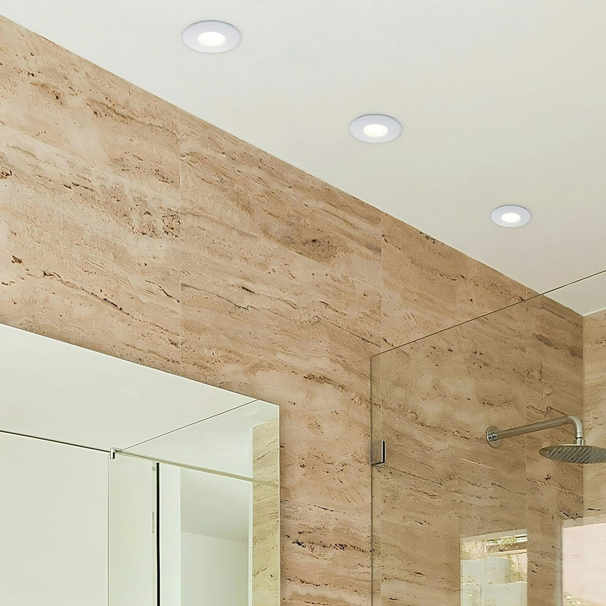 Aro Encastrável IP65 Ø110mm para Lâmpada Dicróica GU10 GU5.3 Policarbonato Branco Casa de Banho