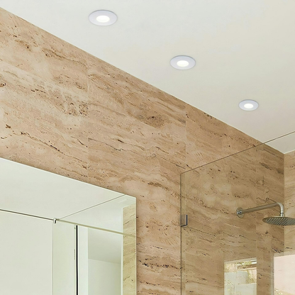 Aro Encastrável IP65 Ø110mm para Lâmpada Dicróica GU10 GU5.3 Policarbonato Branco Casa de Banho