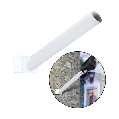 Suporte de Parede para Luminária de Iluminação Pública de Rua Ø50mm Aço Galvanizado Branco