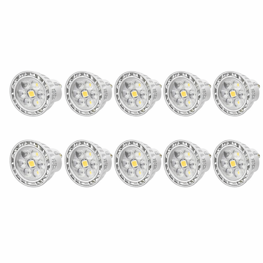 Pack 10x Lâmpadas LED Dicróica GU10 5W 6000K – Luz Fria
