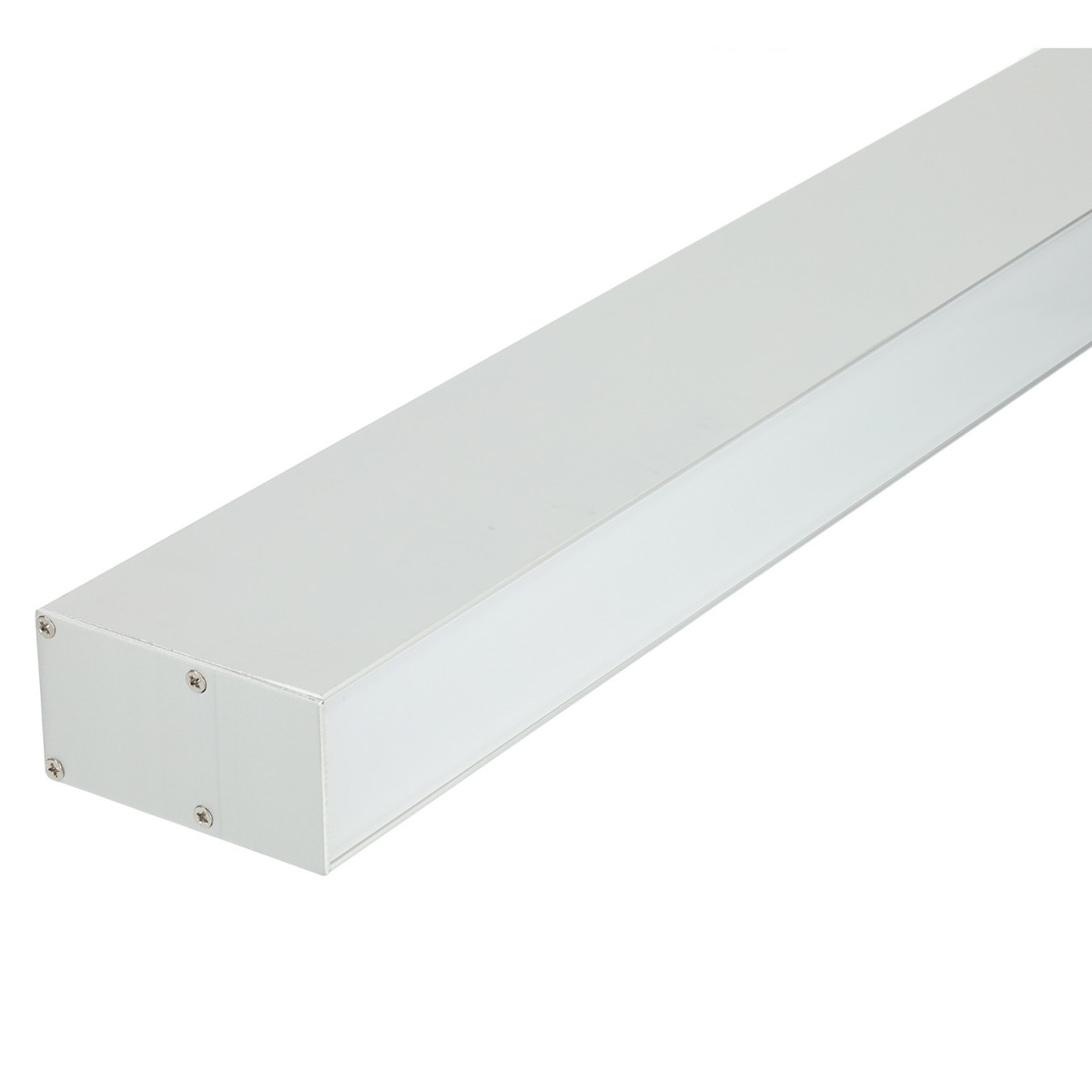 Perfil de Alumínio Retangular para Faixa LED 66×35×2000mm com Difusor Opalino