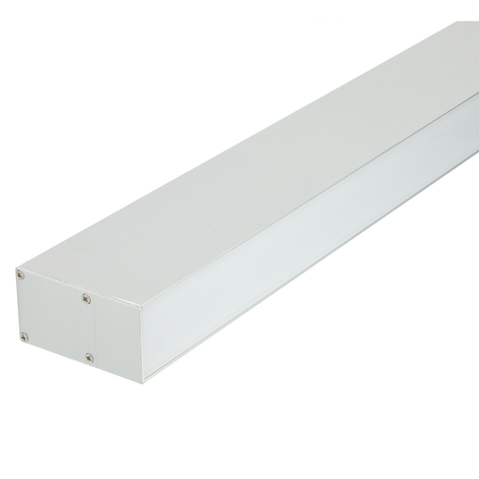 Perfil de Alumínio Retangular para Faixa LED 66×35×2000mm com Difusor Opalino