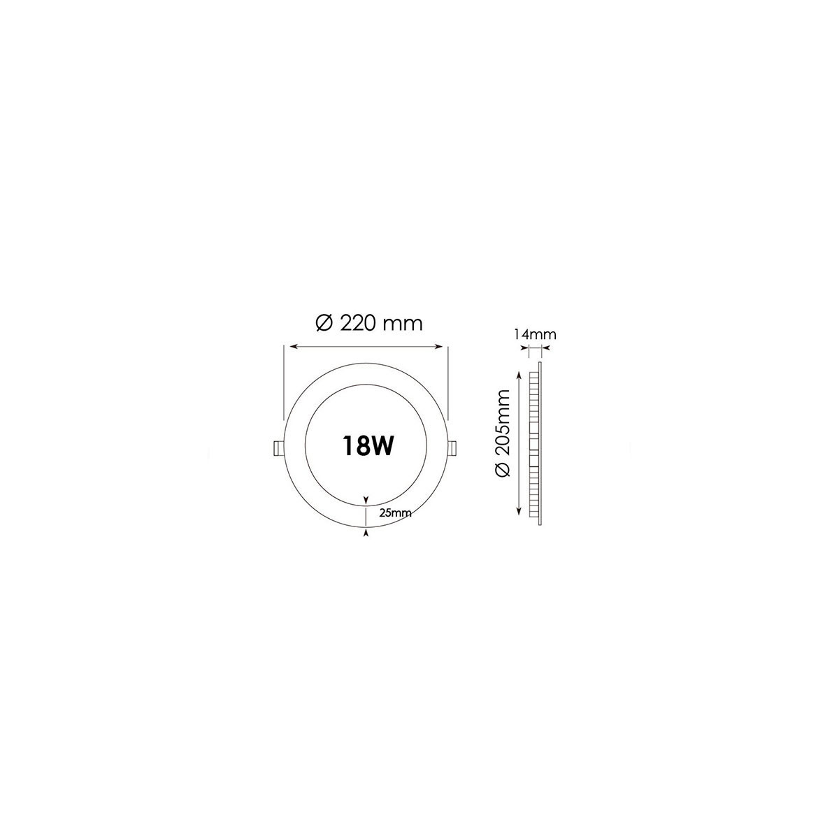 Downlight Circular LED 18W com Sensor de Presença PIR 1620lm Branco Frio 6000K Quente 3000K Ø220mm