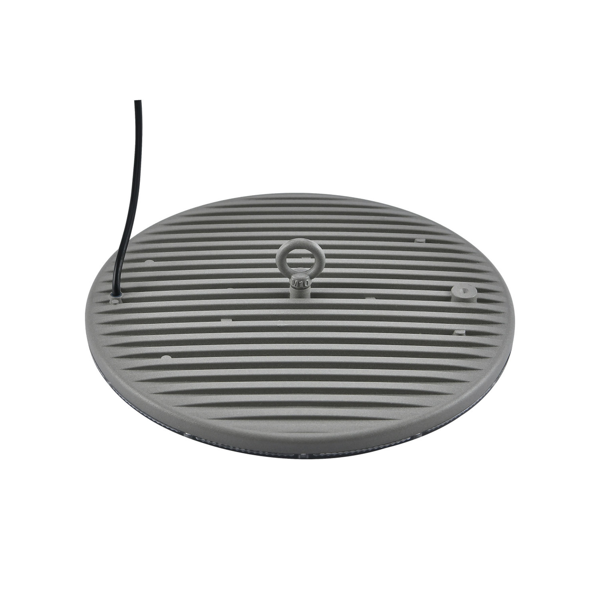 Campânula LED UFO 100W SLIM — vista traseira com dissipador de calor em alumínio e gancho de suspensão