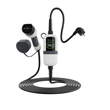 Carregador Portátil para Carro Elétrico 3.6kW 6-16A Ajustável | Cabo 6m | IP65 | Carregamento 