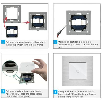 Interruptor Dimmer Touch WiFi + Moldura de Vidro | 700W | App Tuya | Google Home & Alexa | Branco e Preto - instruções