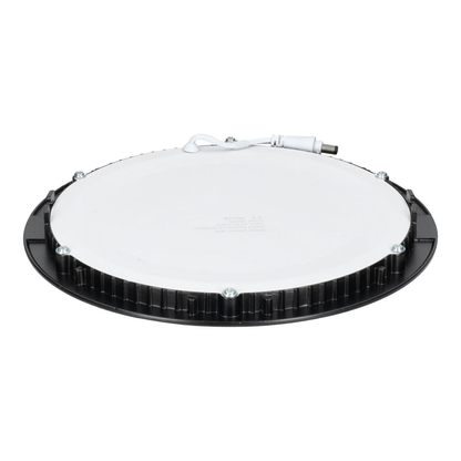 Downlight Circular LED 18W Preto Ultra Plano 1620lm Branco Frio 6500K Neutro 4000K Quente 3000K Ø220mm