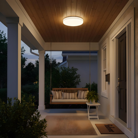 Candeeiro de Teto LED Redondo 24W IP54 | 2400lm | 4000K | Interior e Exterior | Ø200mm - entrada