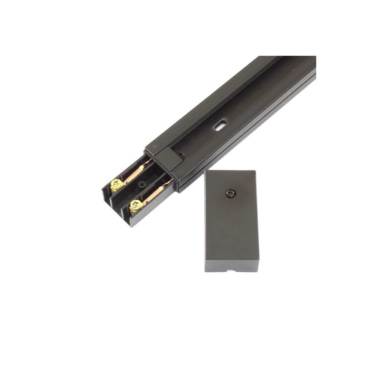 Calha Carril LED PVC Monofásico 1 ou 2 Metros Preto ou Branco IP20