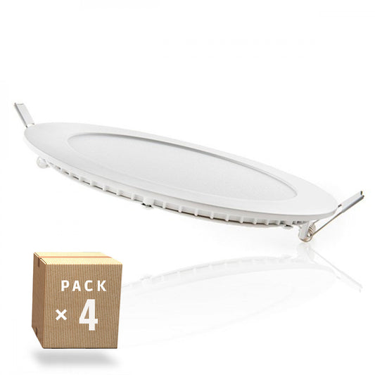 Pacote de 4 painéis LED 12W 1200Lm 2700ºK 40.000H [HO-PLCIR12W-WW-PK4-AP]