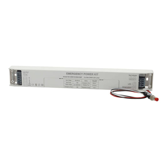 Kit de Emergência para Luminárias LED até 200W | Auto-teste | Bateria LiFePO4 | IP20