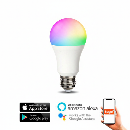 Pack 2x Lâmpada LED Smarthome E27 A60 10W RGB+3CCT | WiFi | App Tuya