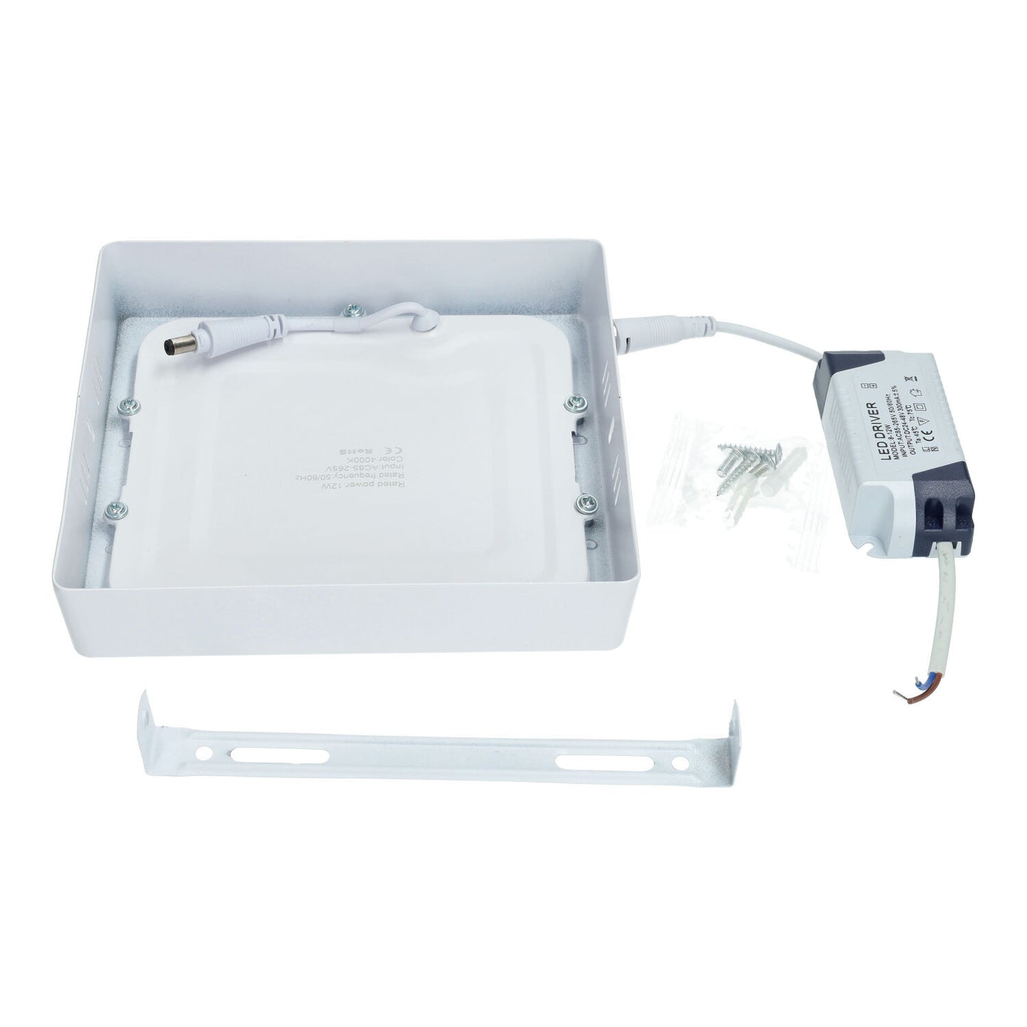 Downlight Quadrado LED 12W Branco 1080lm Superfície 170x170mm