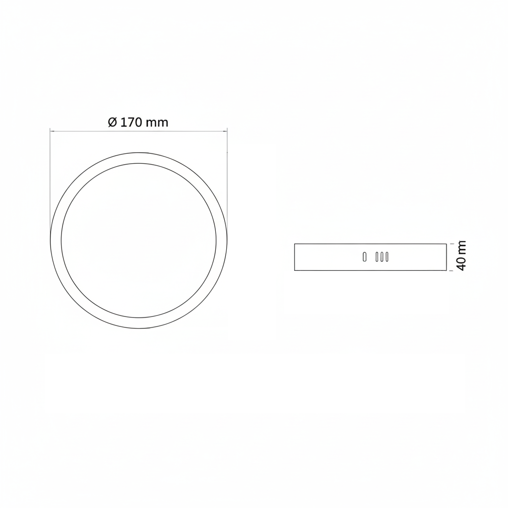 Downlight Circular Saliente LED 12W Branco – 1080lm | Superfície | Ø170mm