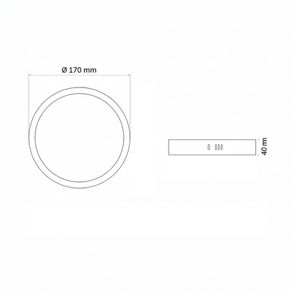 Downlight Circular Saliente LED 12W Branco – 1080lm | Superfície | Ø170mm