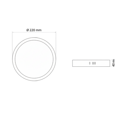 Downlight Circular Saliente LED 18W Branco – 1620lm | Superfície | Ø220mm
