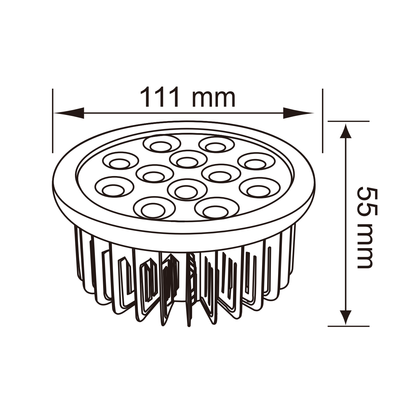 Lâmpada LED 12W AR111 1100Lm