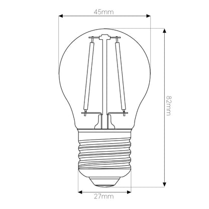 Lâmpada LED Filamento E27 4W 250lm | Branco Quente 2700K | Regulável | 360°
