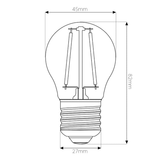 Lâmpada LED Filamento E27 4W 250lm | Branco Quente 2700K | Regulável | 360°