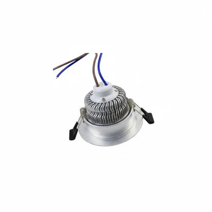 Downlight LED 3W Circular Ajustável Prata 300lm Ângulo 40º