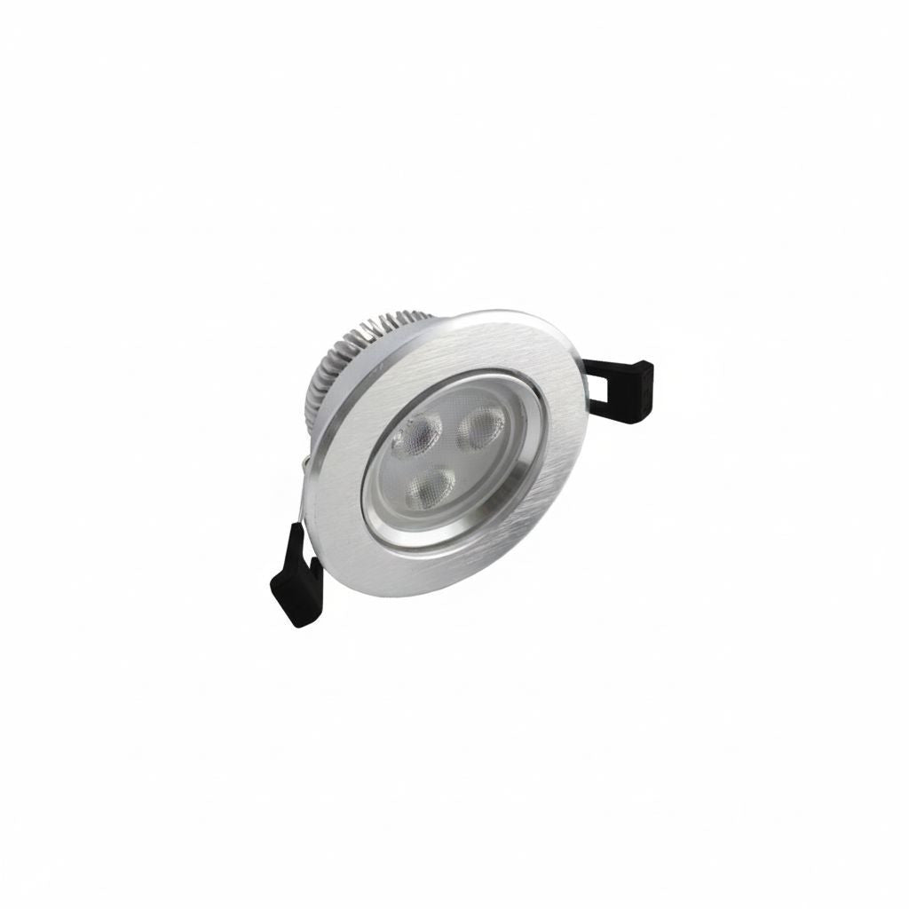 Downlight LED 3W Circular Ajustável Prata 300lm Ângulo 40º