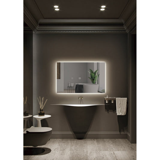 Espelho de banheiro iluminado "Italia" 100Cm branco frio antiembaçante/sensor liga-desliga [LIMEX-ITAL007/10070]