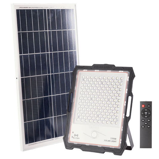 Projetor solar LED 200W 20000Lm Sensor_Painel de controle remoto:5V 35W Bateria: 3,3V 30.000Ma [LUM-MJ-DW904]