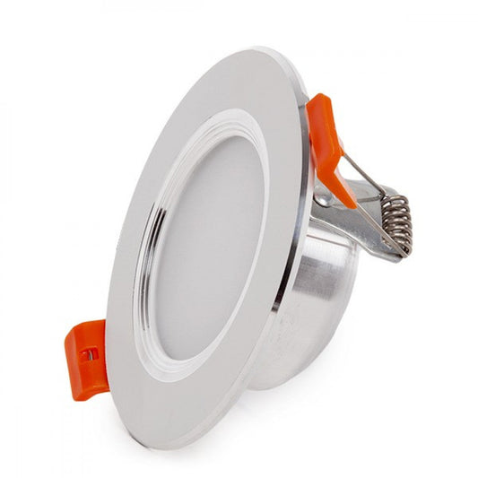 Foco Downlight LED 5W 400Lm 4200ºK Anel Prata 40.000H [PCE-DL5W-PW]