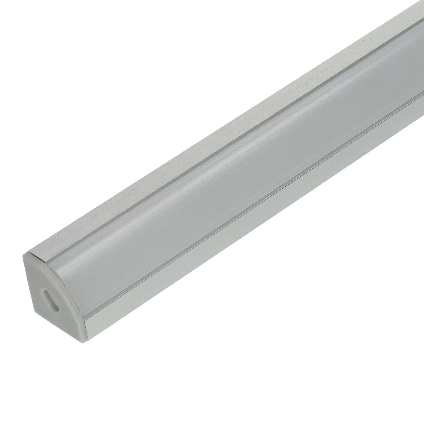 Perfil Alumínio Angular para Fita LED 1 Metro Com Difusor