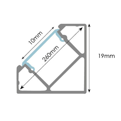 Perfil Alumínio Angular para Fita LED 1 Metro Com Difusor