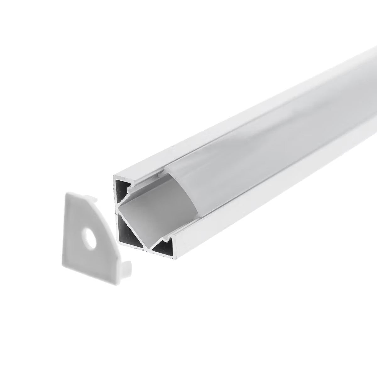 Perfil Alumínio Angular para Fita LED 1 Metro Com Difusor