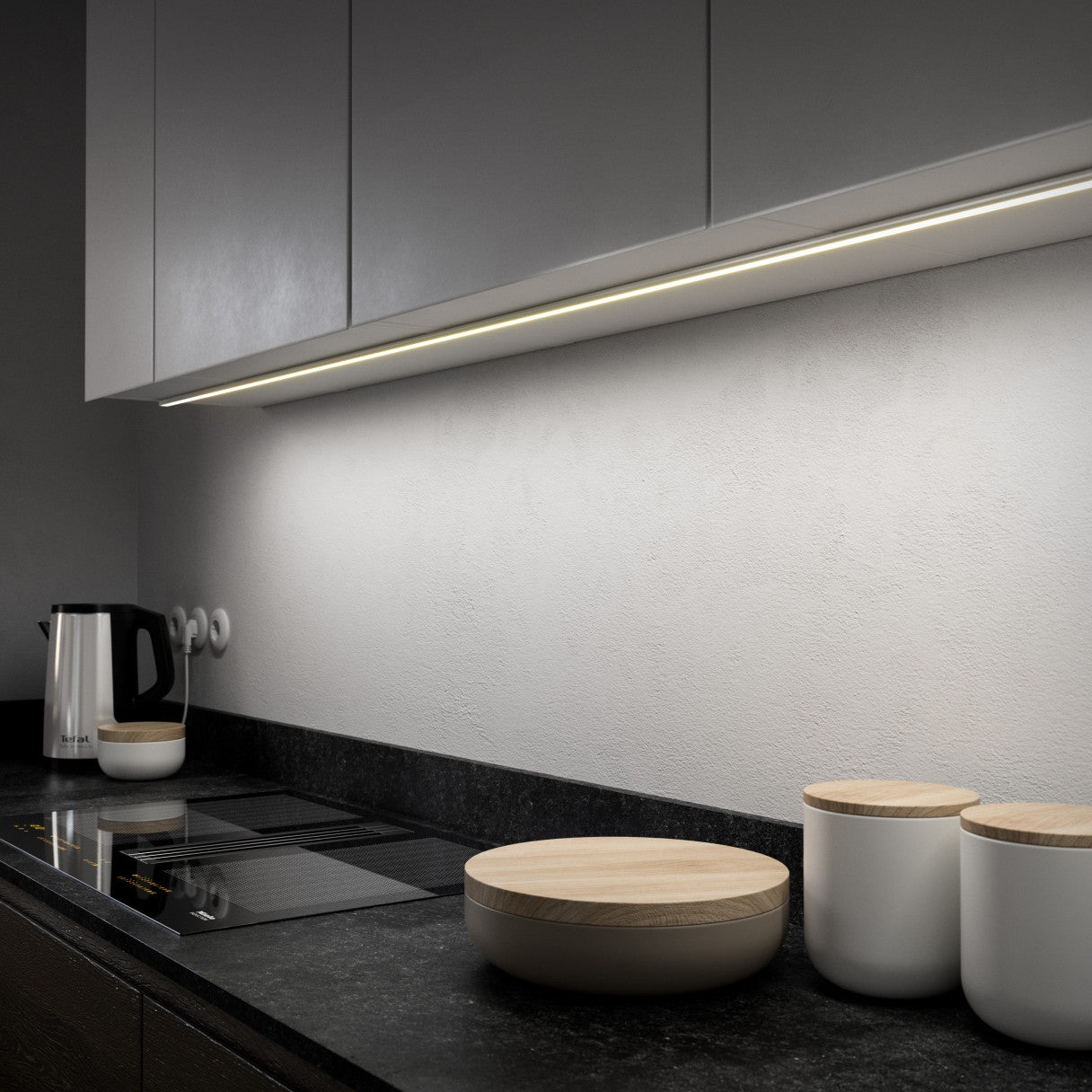 Perfil Alumínio Retangular para Fita LED 1 Metro – Com Difusor