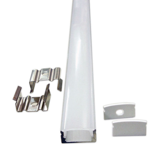 Perfil Alumínio Retangular para Fita LED 1 Metro – Com Difusor