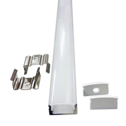 Perfil Alumínio Retangular para Fita LED 1 Metro – Com Difusor