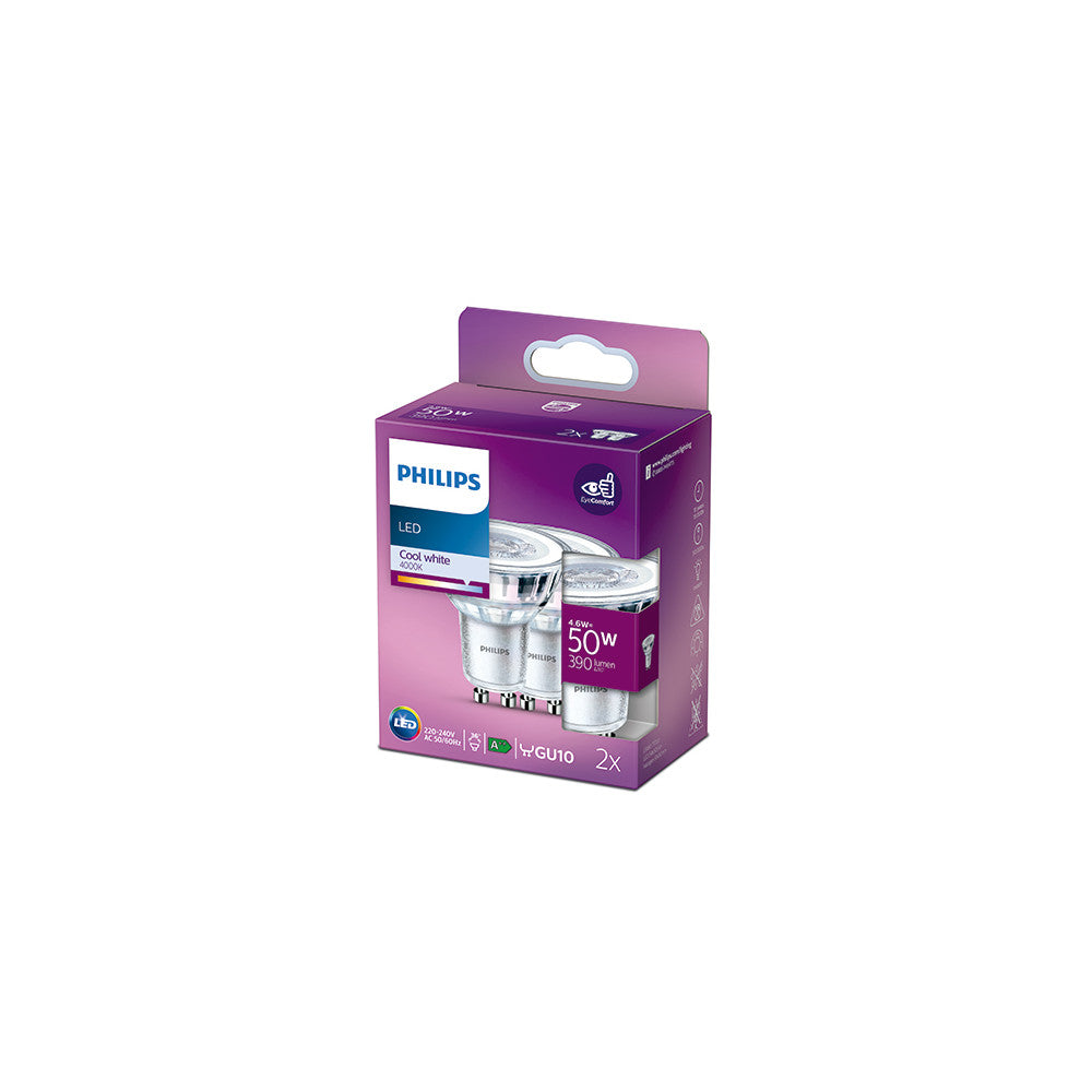 Pacote 2 Lâmpada LED Philips Gu10 36D 4.6W 355Lm 4000K [Ph-929001218218]