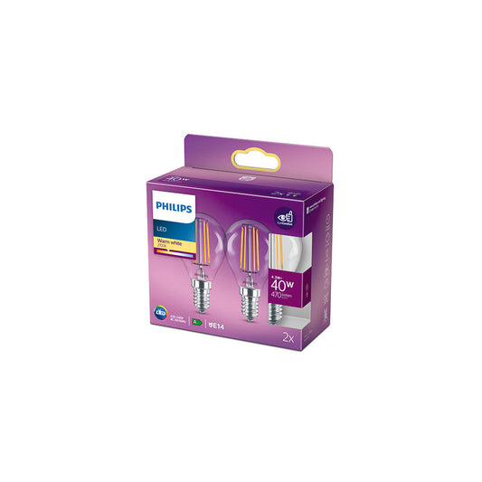 Pacote 2 Lâmpada LED Philips E14 P45 4.3W 470Lm 2700K [Ph-929001890467]