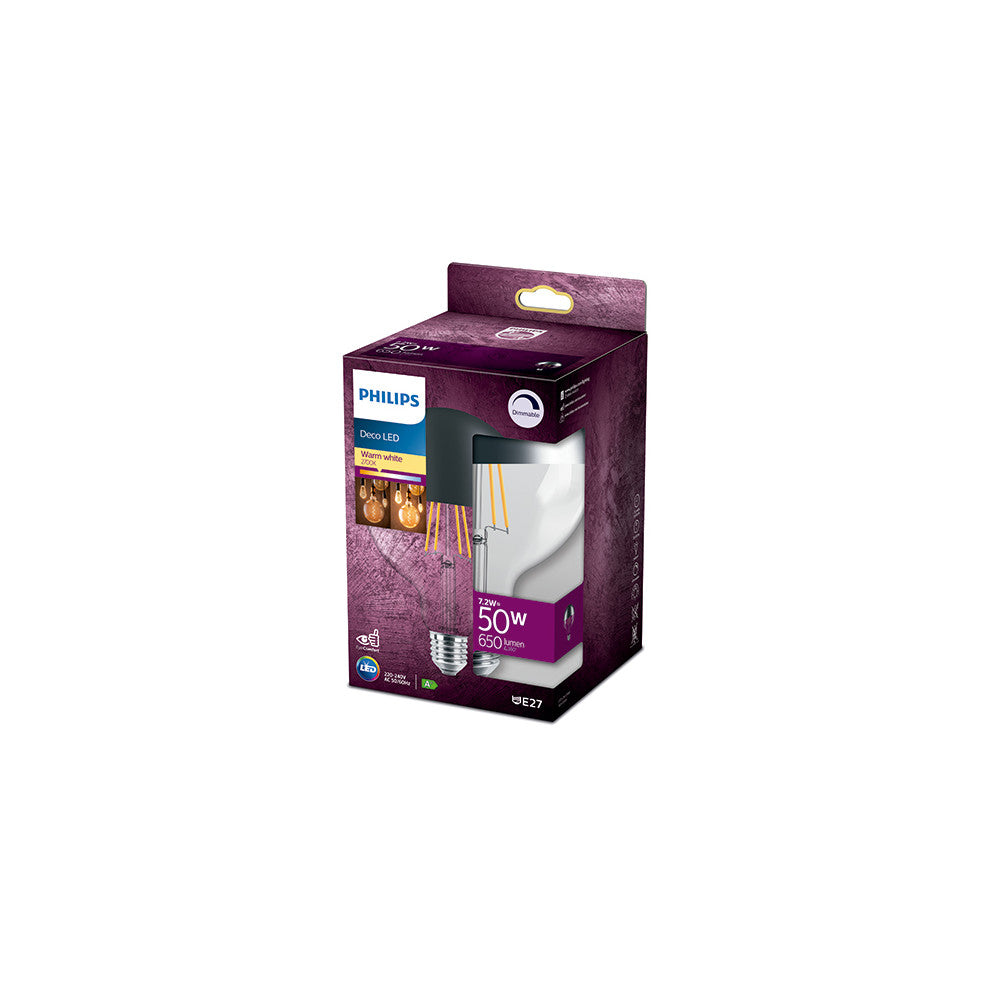 Lâmpada LED Philips E27 G120 Regulável 7.2W 650Lm 2700K [Ph-929002412901]