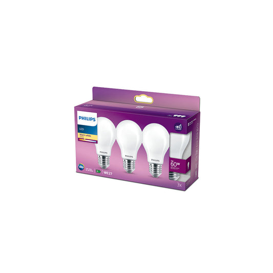 Pacote 3 Lâmpada LED Philips E27 A60 7W 806Lm 2700K [Ph-929001243059]