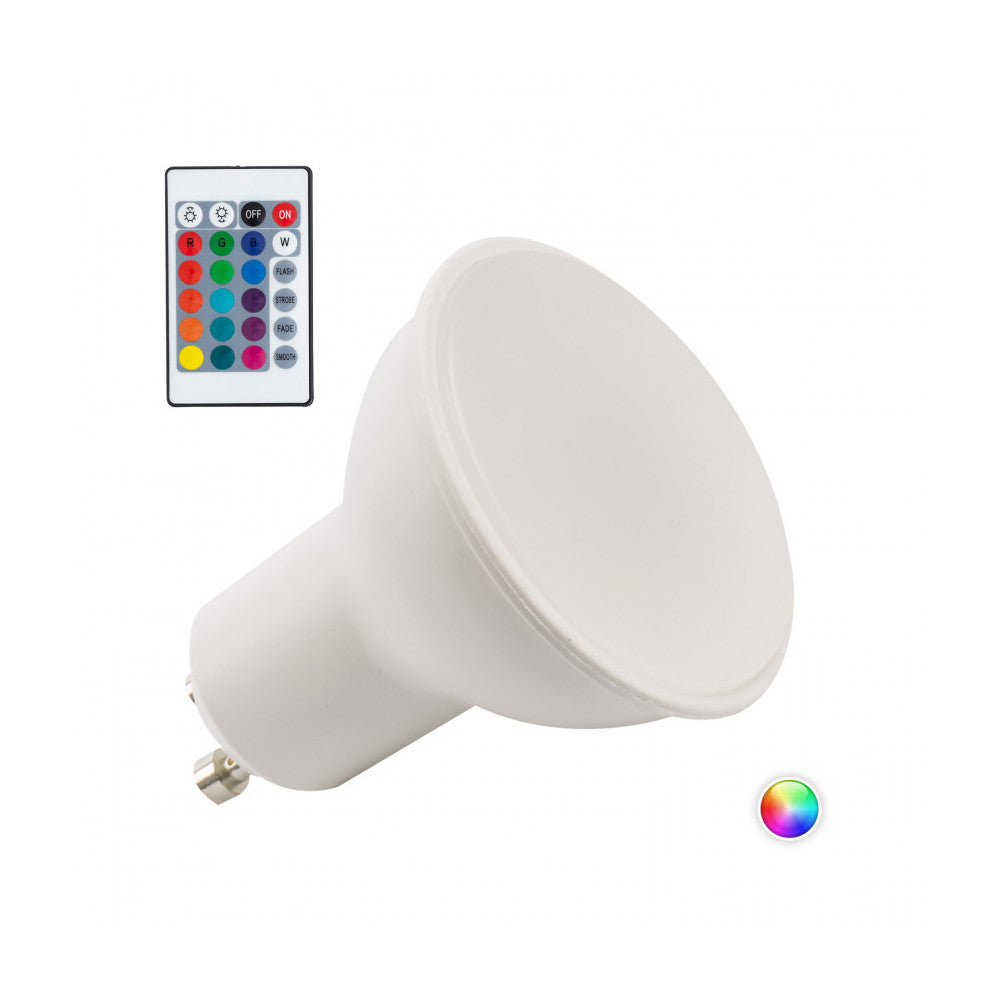 Lâmpada LED GU10 5W RGB Controle Remoto 40.000H [PL187221-GU10]