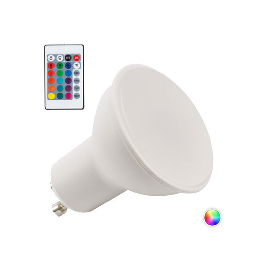 Lâmpada LED GU10 5W RGB Controle Remoto 40.000H [PL187221-GU10]