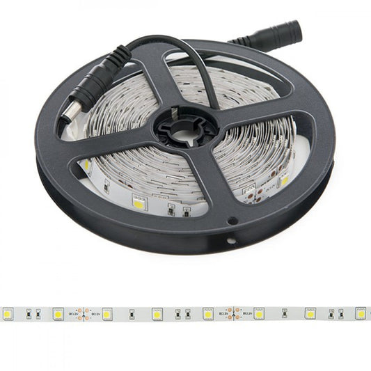 Faixa de 150 LEDs 36W 2.100Lm CRI85 6000ºK SMD5050 12VDC x5M 40.000H [PL219007W]-Branco Frio