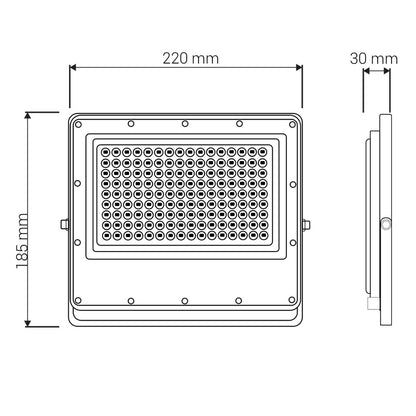 Projetor LED 100W Slim IP66 10.000lm
