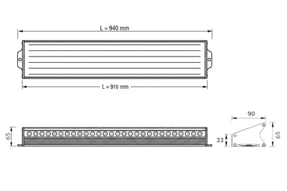Projetor Solar LED de Parede 15W 940mm com Controlo Remoto