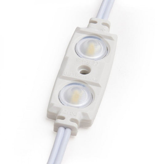 Módulo 1.2W 70Lm 4200ºK 2 LEDs PRO 5630 Injetado IP67 Óptico 50.000H [RA-BL-5630W02-LENS-RW]