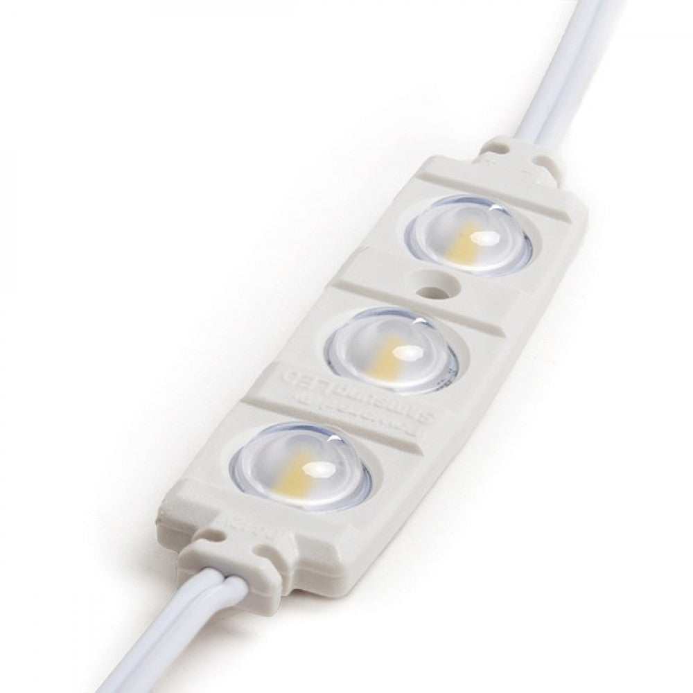 Módulo 1.3W 130Lm 4200ºK 3 LEDs PRO 5630 Injetado IP67 Óptico 50.000H [RA-BL-5630W03-LENS-RW]