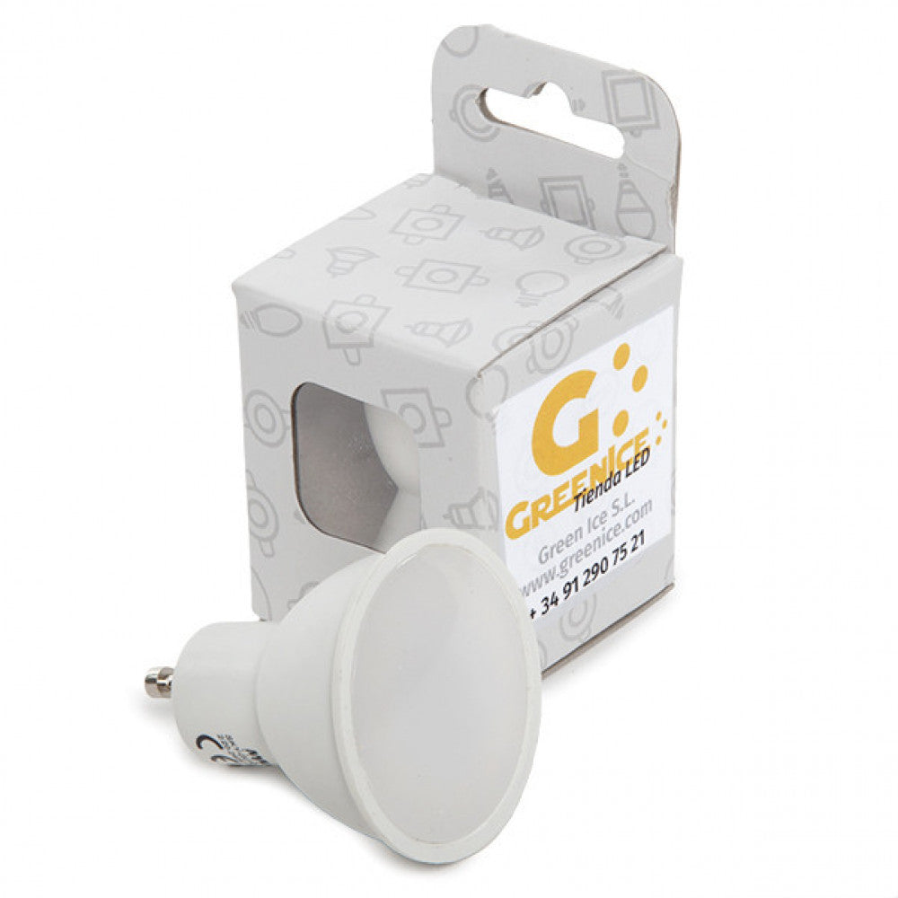Lâmpada LED GU10 7W 486Lm 2700ºK Caixa Personalizada 40.000H [SKY-GU10-7W-WW-EP07]