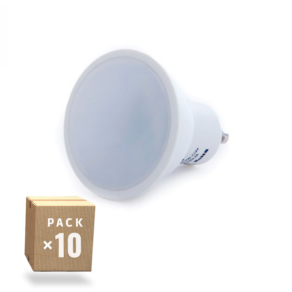 Pacote de 10 Lâmpadas LED GU10 7W 486Lm 2700ºK 10 40.000H [SKY-GU10-7W-WW-PK10-AP]
