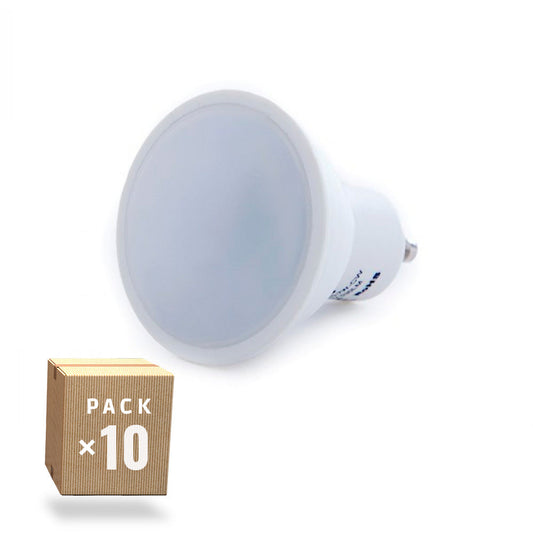 Pacote de 10 Lâmpadas LED GU10 7W 486Lm 2700ºK 10 40.000H [SKY-GU10-7W-WW-PK10-AP]