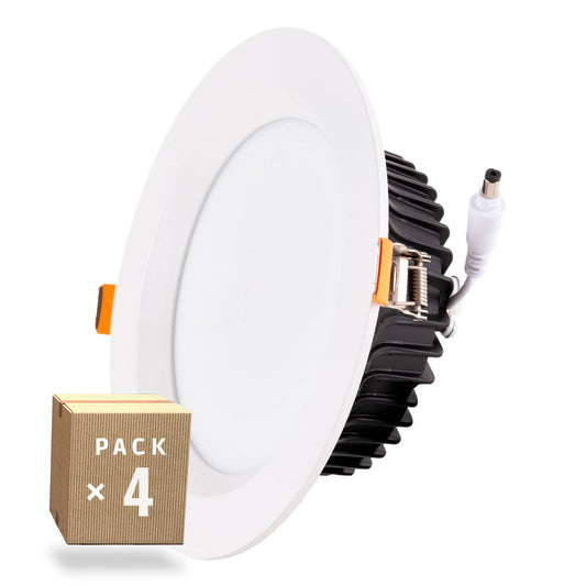 Pacote de 4 Downlights LED 24W 2.160Lm 6000ºK IP65 Banheiros/Cozinhas 50.000H [SL-DLFS06-24W-CW-PK4]