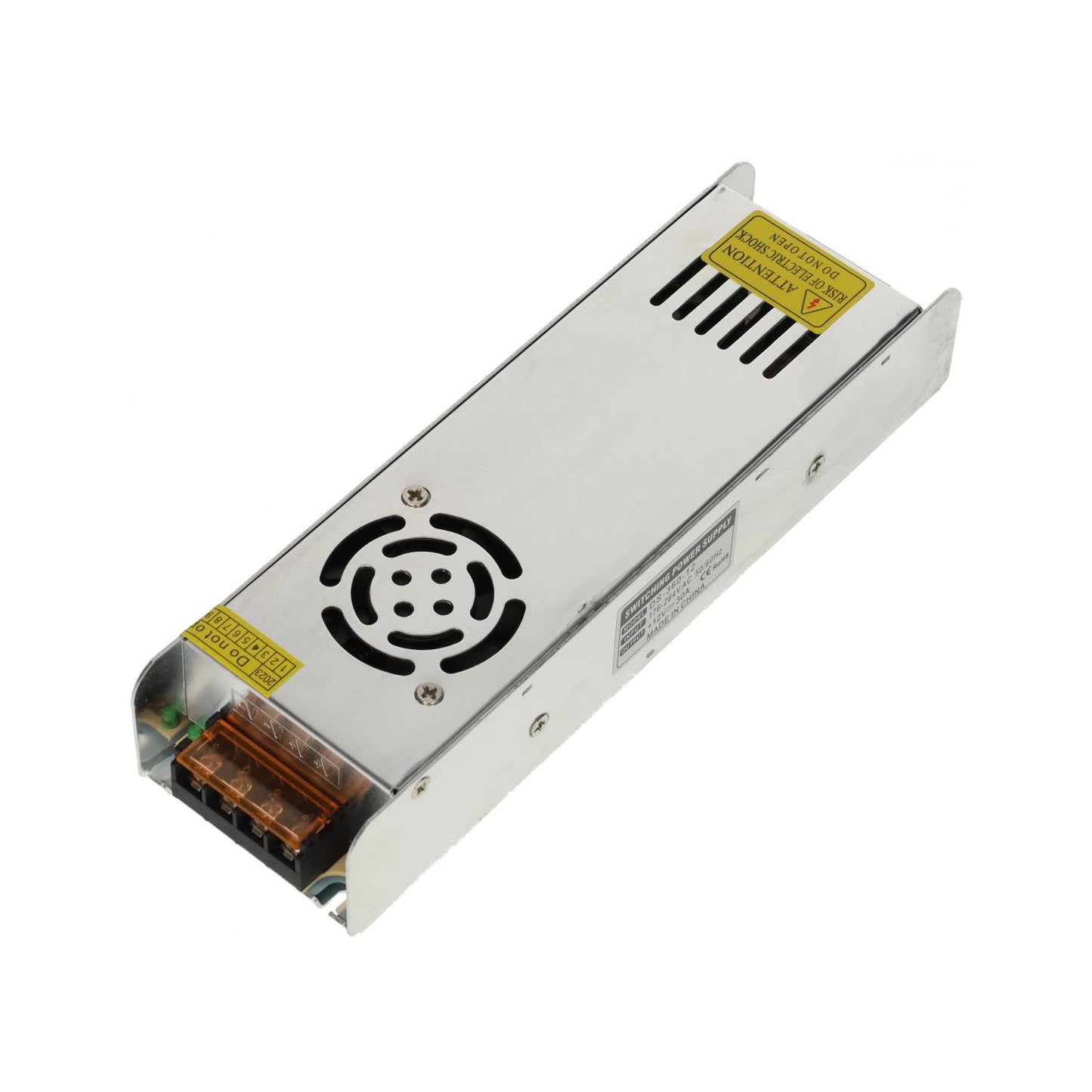 Transformador LED 360W 12V – Fonte de Alimentação com Ventoinha Fita LED